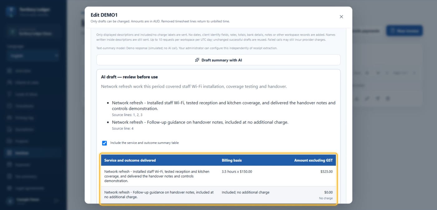 Invoices that explain the work, not just the hours.